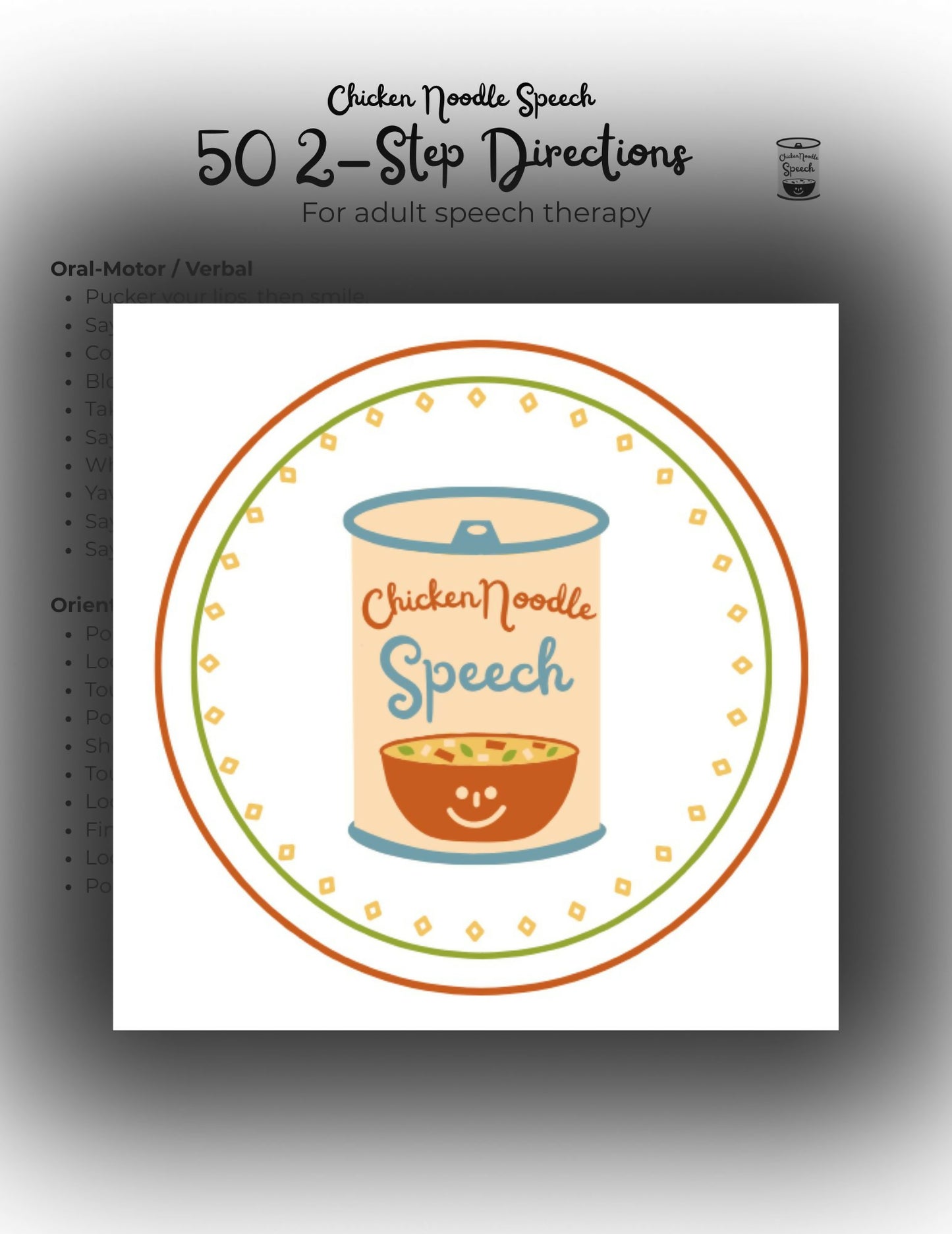 FREE DOWNLOAD: 50 2-Step Directions for Adult Speech Therapy Aphasia Treatment