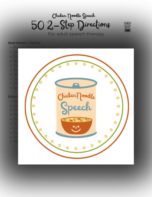 FREE DOWNLOAD: 50 2-Step Directions for Adult Speech Therapy Aphasia Treatment