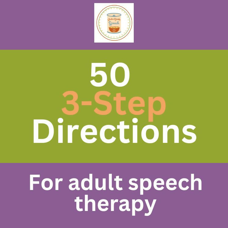 FREE DOWNLOAD: 50 3-Step Directions & Commands for Adult Speech Therapy Aphasia Treatment